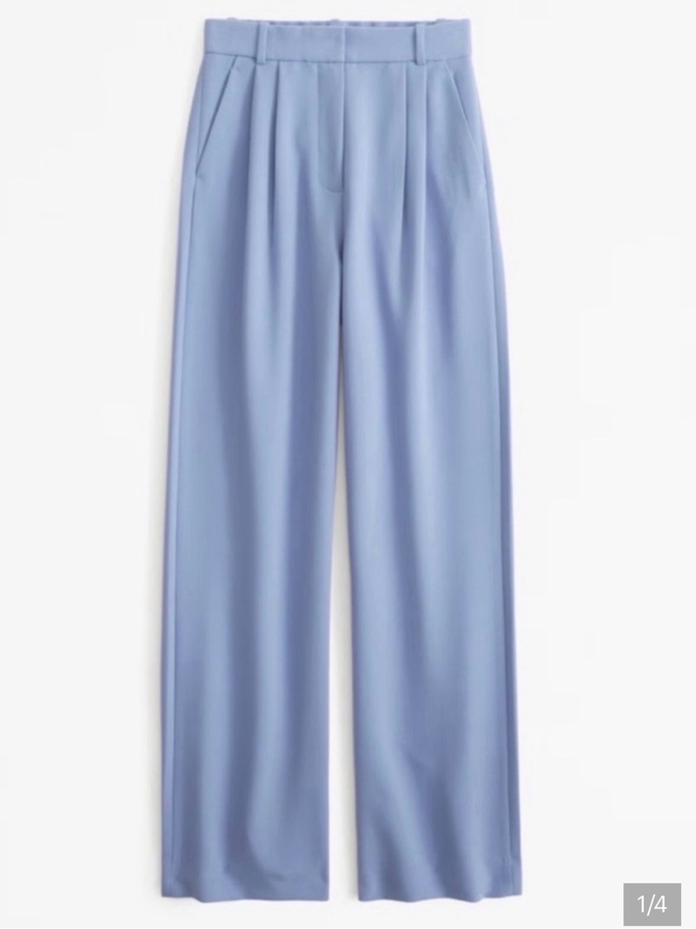 Abercrombie & Fitch Sloane Light Blue Wide-Leg Pleated Trousers
